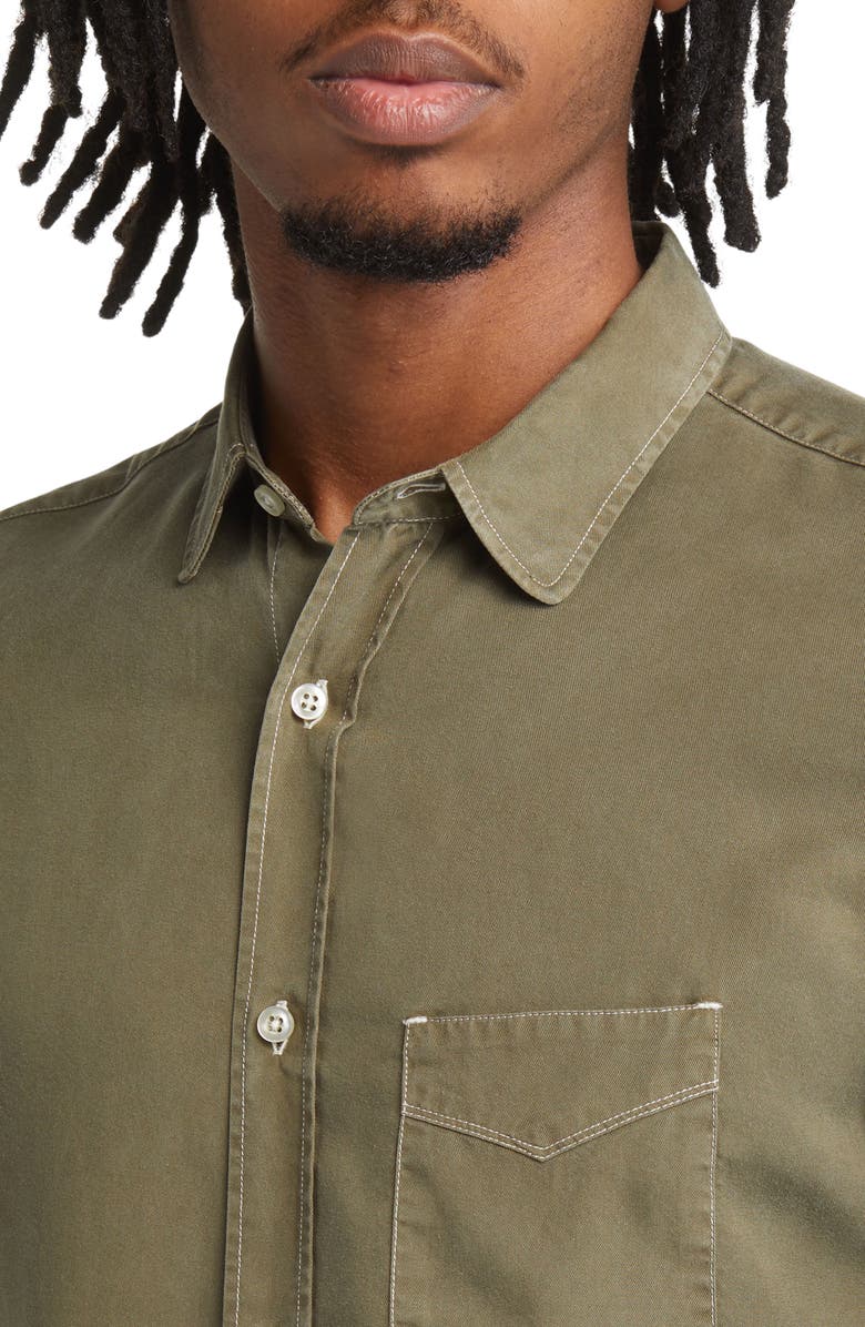 Officine Générale Garment Dyed Lyocell Button-Up Shirt, Alternate, color,