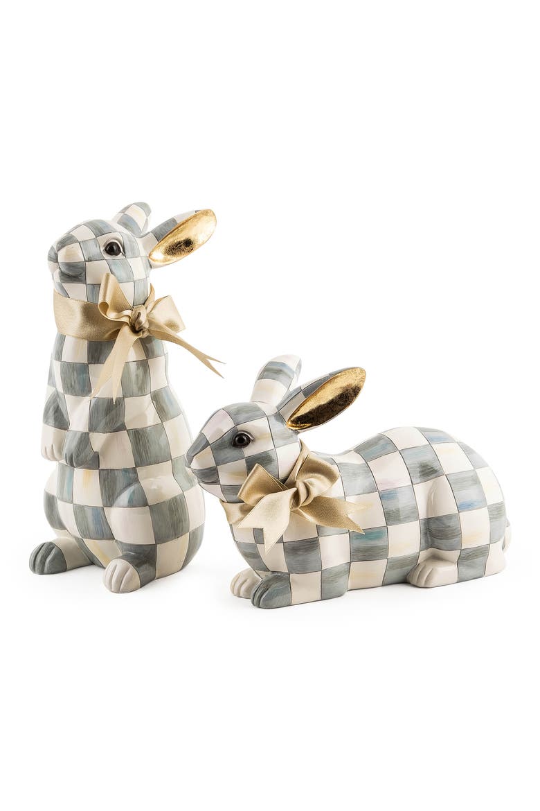 Sterling Check Resting Bunny, Alternate, color, GREY