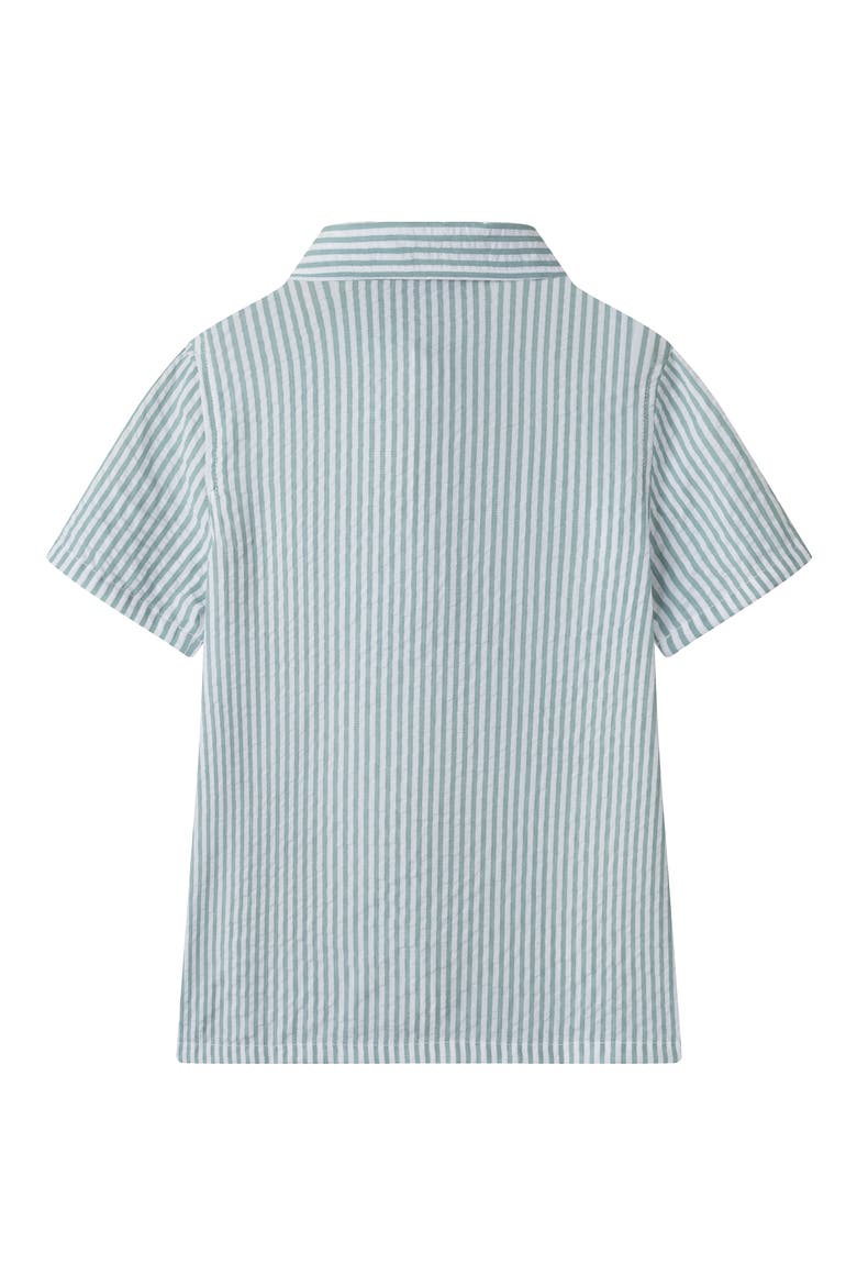 Kids' Stripe Seersucker Button-Up Shirt & Shorts Set, Alternate, color, TEAL STRIPE