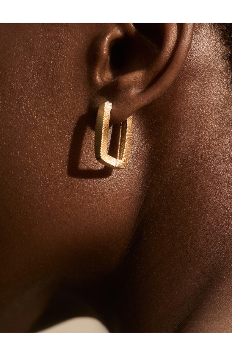 Reiss Grace Graphic Hoop Earrings, Alternate, color, Gold Tone