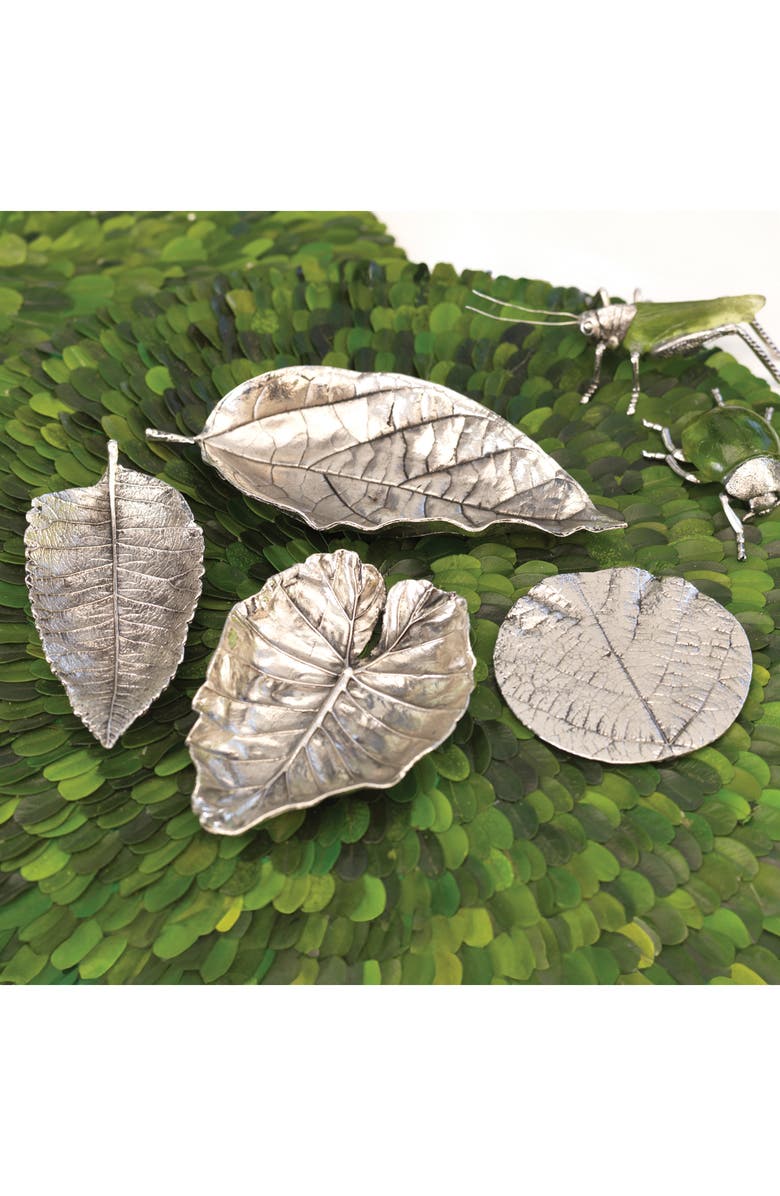 Zodax Quaking 6-Piece Leaf Display Trays, Alternate, color, Silver