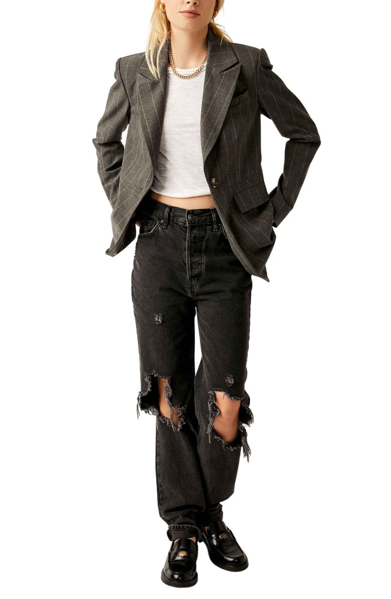 Free People Pleated Back Blazer, Alternate, color,