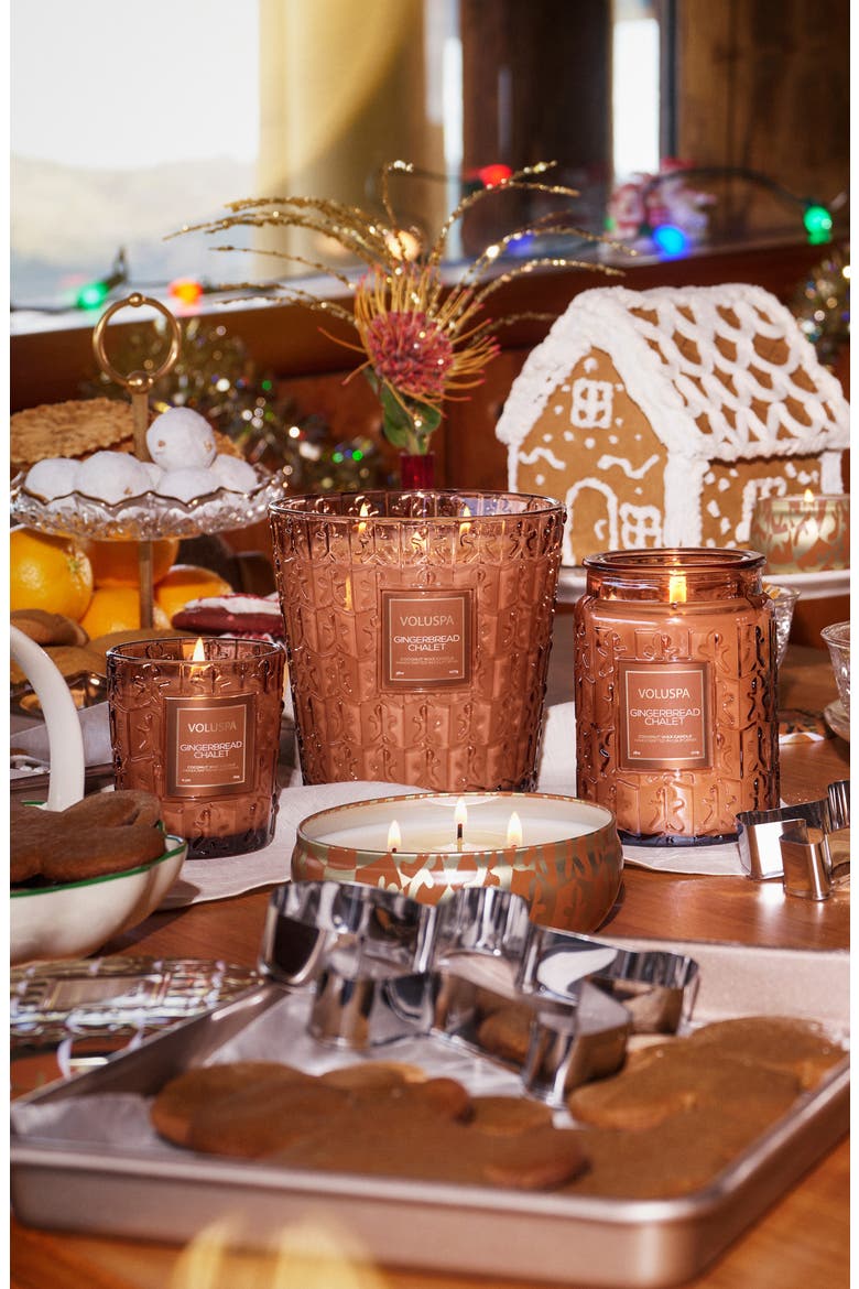 Gingerbread Chalet Classic Candle, Alternate, color, BROWN