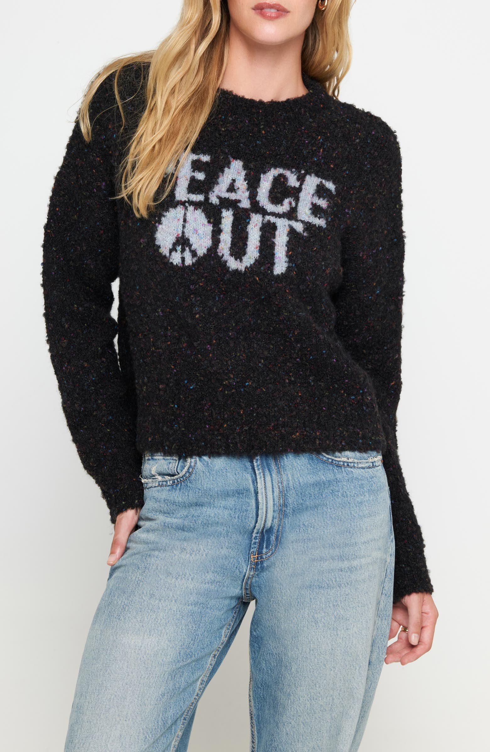 Spiritual Gangster Beatrice Peace Out Alpaca & Wool Blend Sweater ...