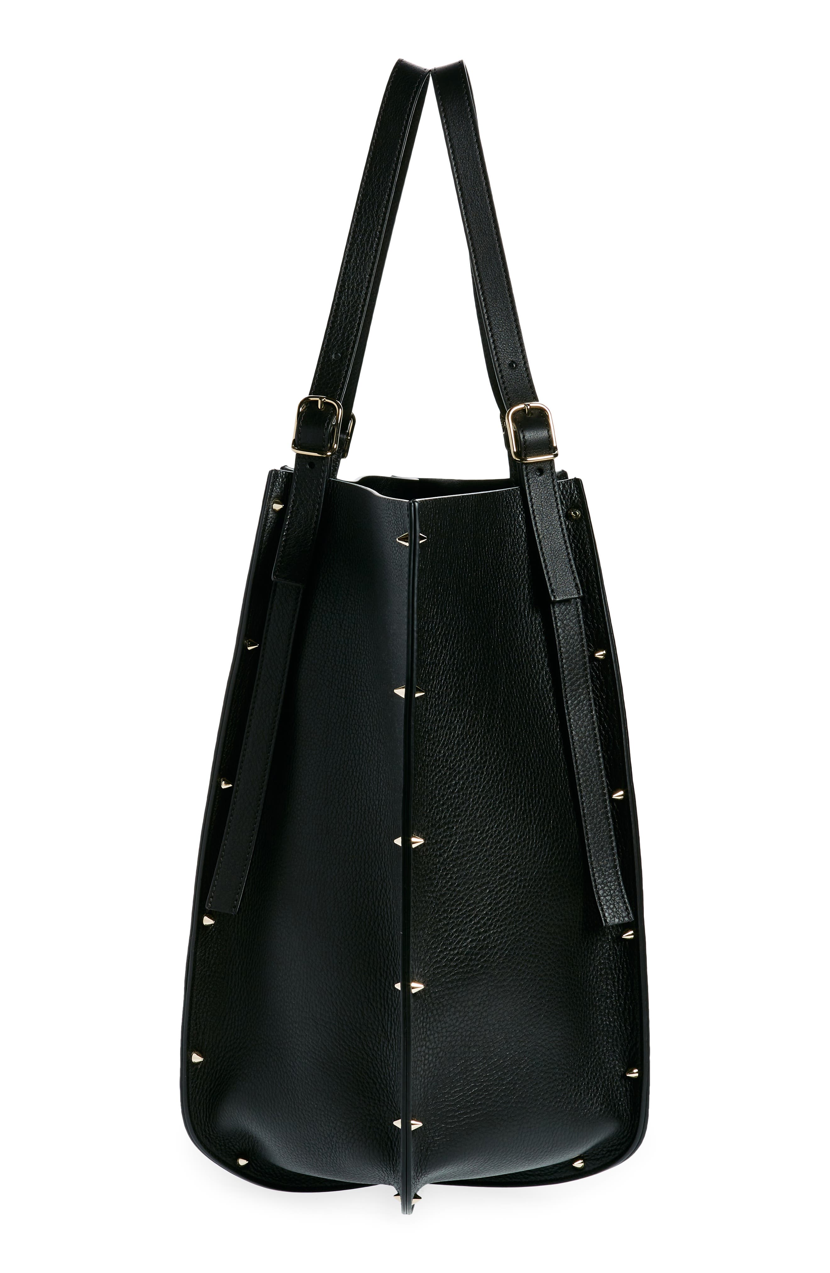 Chloé Carmela Spike Stud Leather Tote, Alternate, color, 