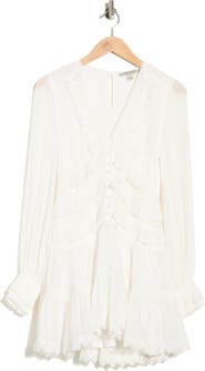 AllSaints Zaphia Long Sleeve Babydoll Minidress