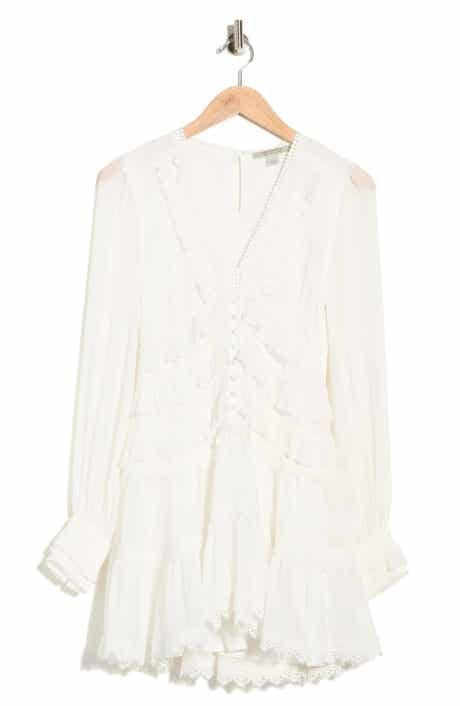 AllSaints Zaphia Long Sleeve Babydoll Minidress