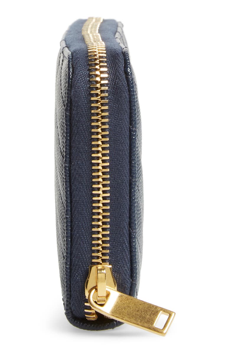 Saint Laurent Monogram Quilted Leather Wallet, Alternate, color, Navy