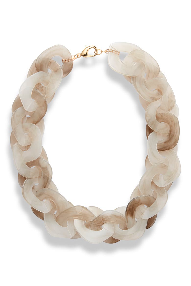 Disc Collar Necklace, Main, color, GREY MARBLE