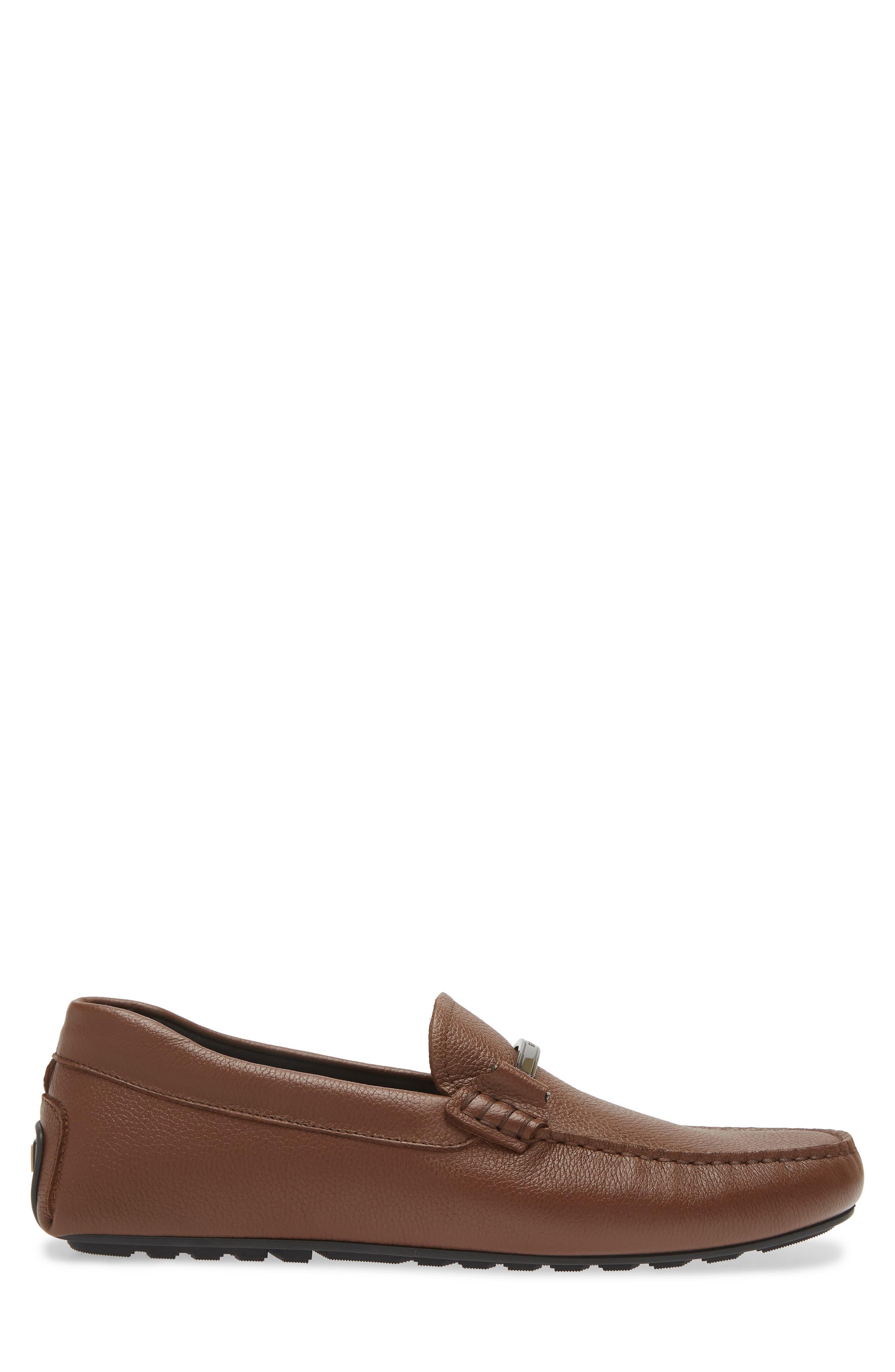 BOSS Noel Leather Loafer, Alternate, color, Medium Brown
