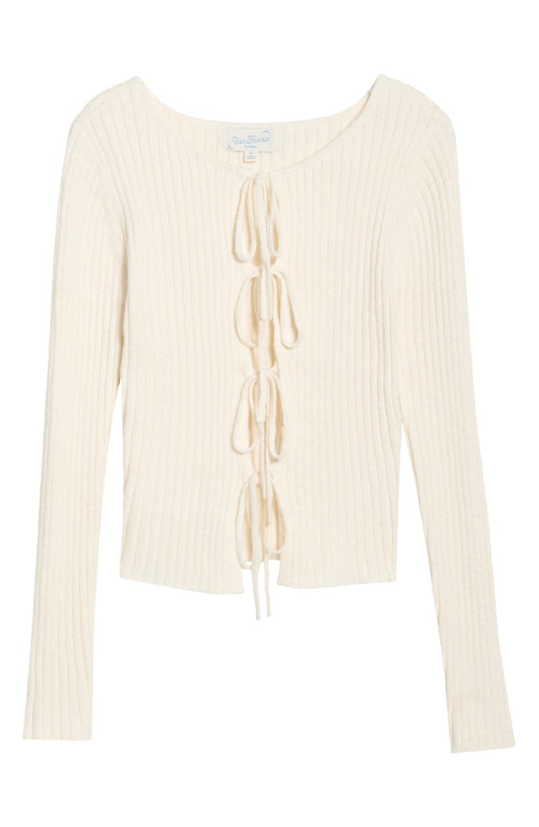 PacSun Margot Tie Front Rib Sweater, Alternate, color, Ivory
