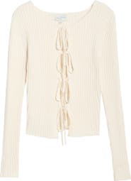 PacSun Margot Tie Front Rib Sweater