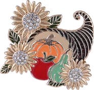 Hallmark Enamel and Stone Cornucopia Pin