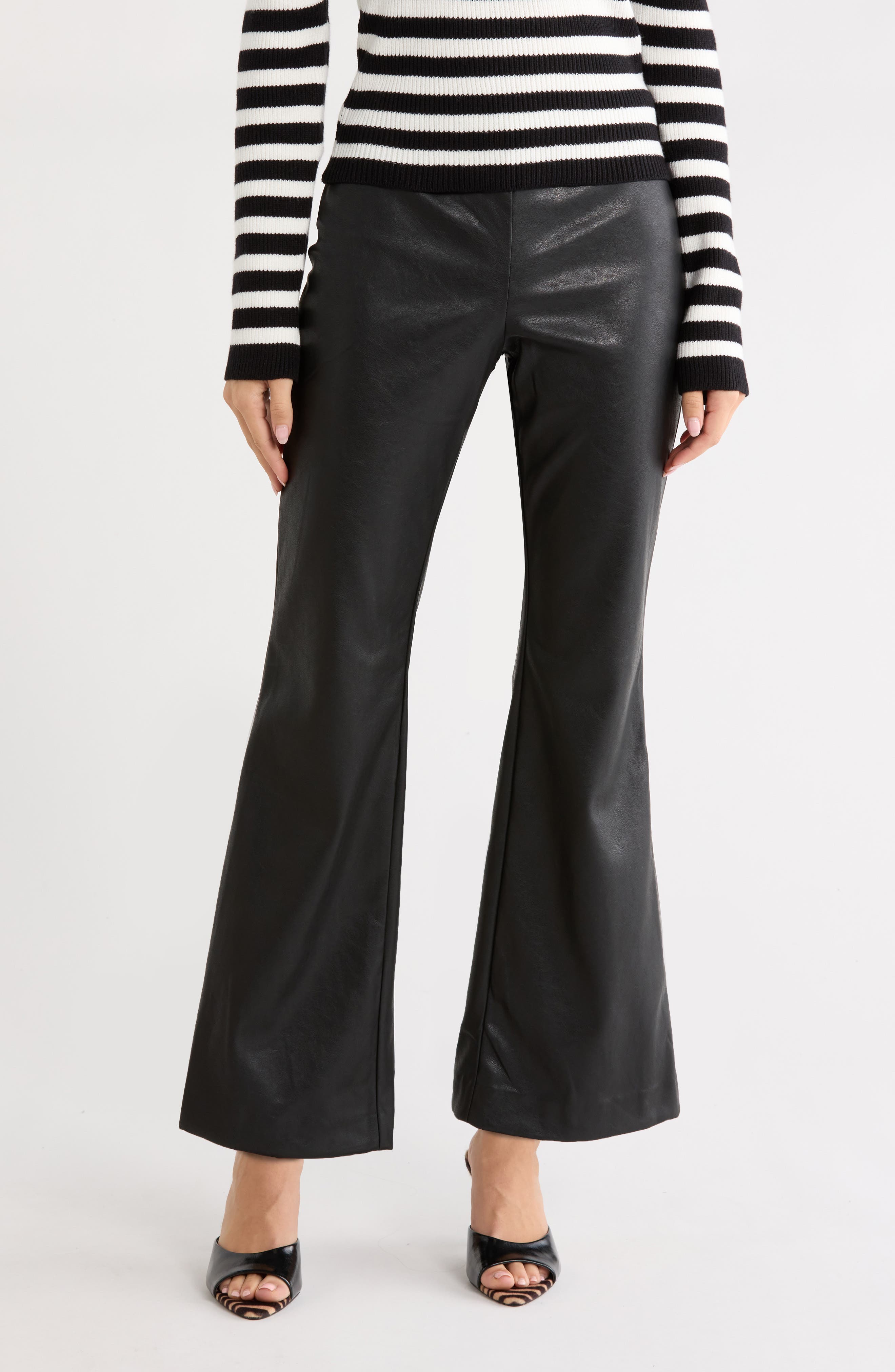 Azria Faux Leather Flared Pants