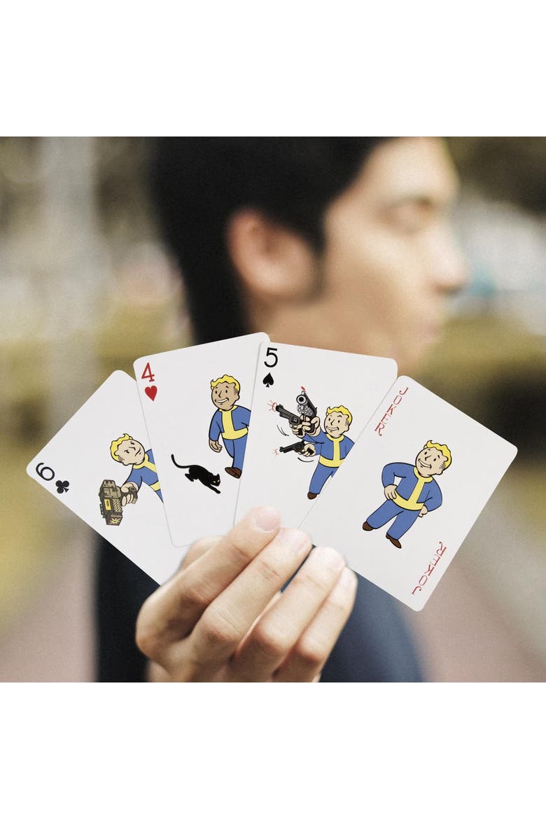 Fallout Vault Boy Playing Cards, Alternate, color, White
