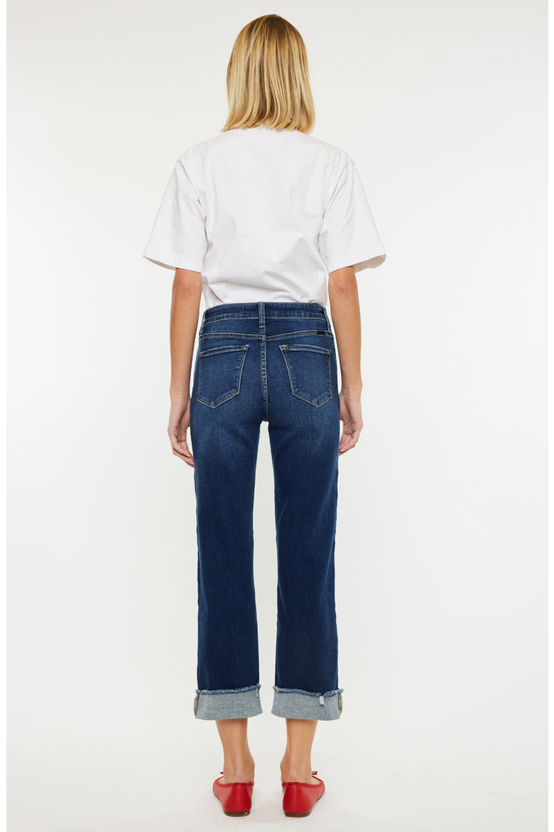 Irma High Rise Cropped Straight Leg Jeans, Alternate, color, Dark Wash