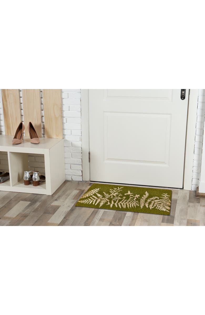 tag Fern Meadow Coir Mat Natural Doorway Welcome Mat, Alternate, color, Green