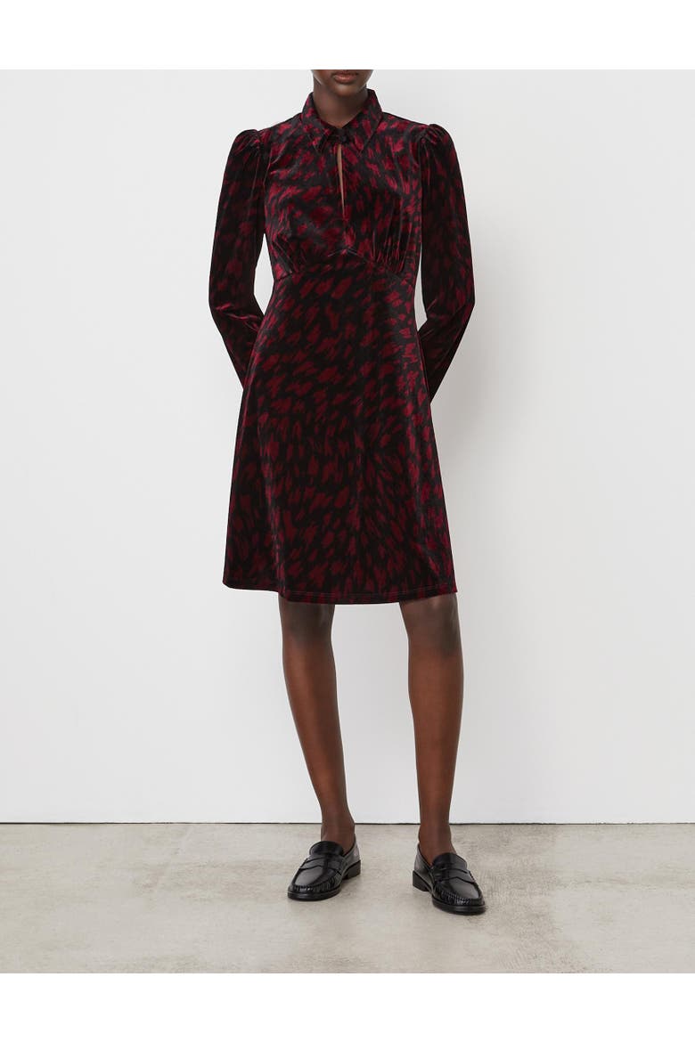 Capri Animal Print Knee Length Dress, Alternate, color, Burgundy Animal