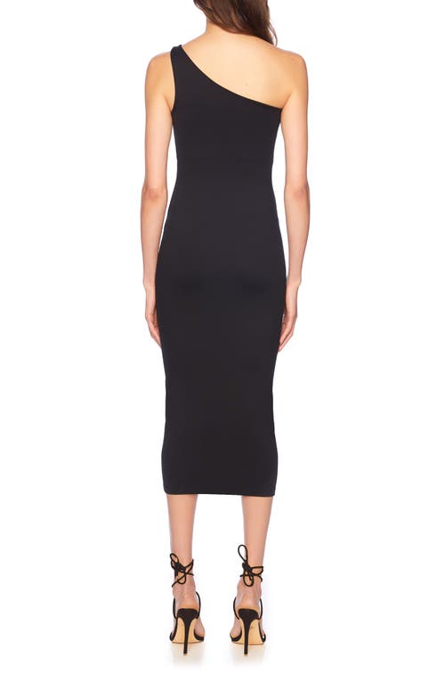 Susana Monaco One-shoulder Body-con Midi Dress In Black