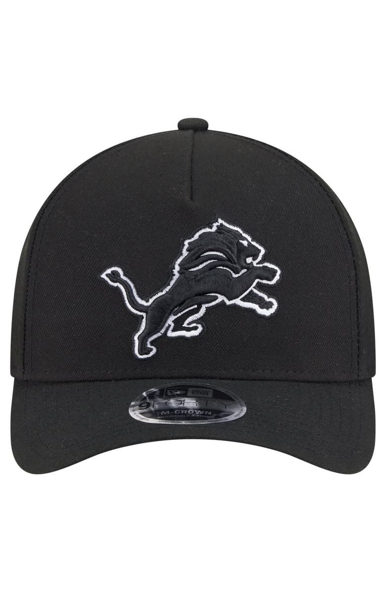 New Era Men's New Era  Black Detroit Lions Team Collection 9FORTY M-Crown A-Frame Adjustable Hat, Alternate, color, 