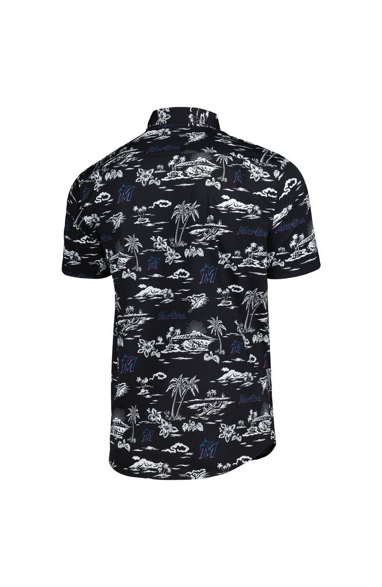 Reyn Spooner Men's Reyn Spooner Black Miami Marlins Kekai Performance Button-Up Shirt, Alternate, color, Black
