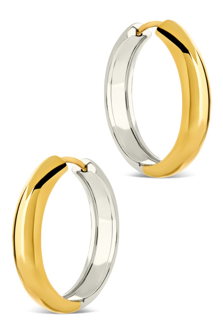 Two Tone Hoop Earrings, Alternate, color, DUAL TONE