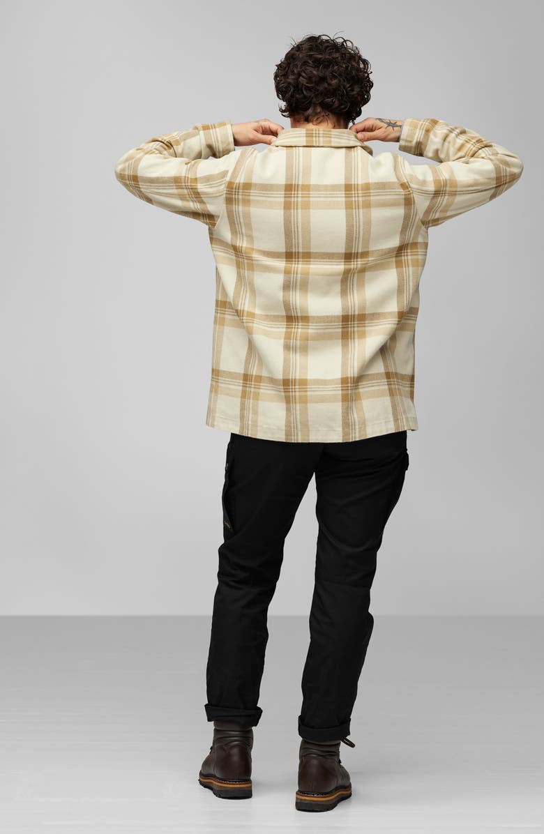 Fjällräven Singi Organic Cotton Flannel Overshirt, Alternate, color, Chalk White-Dune Beige