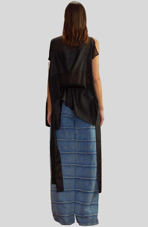 Cynthia Rowley Windswept Silk Blouse In Black