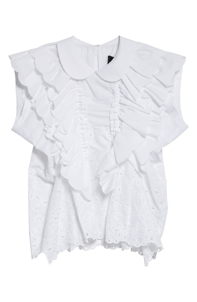 Tao Comme des Garçons Tricot Comme des Garçons Ruffle Cotton Top, Alternate, color, 