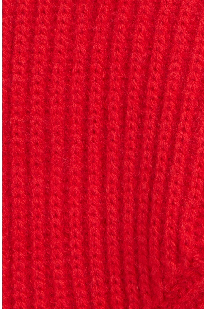 Rib Knit Cuffed Mittens, Alternate, color, RED