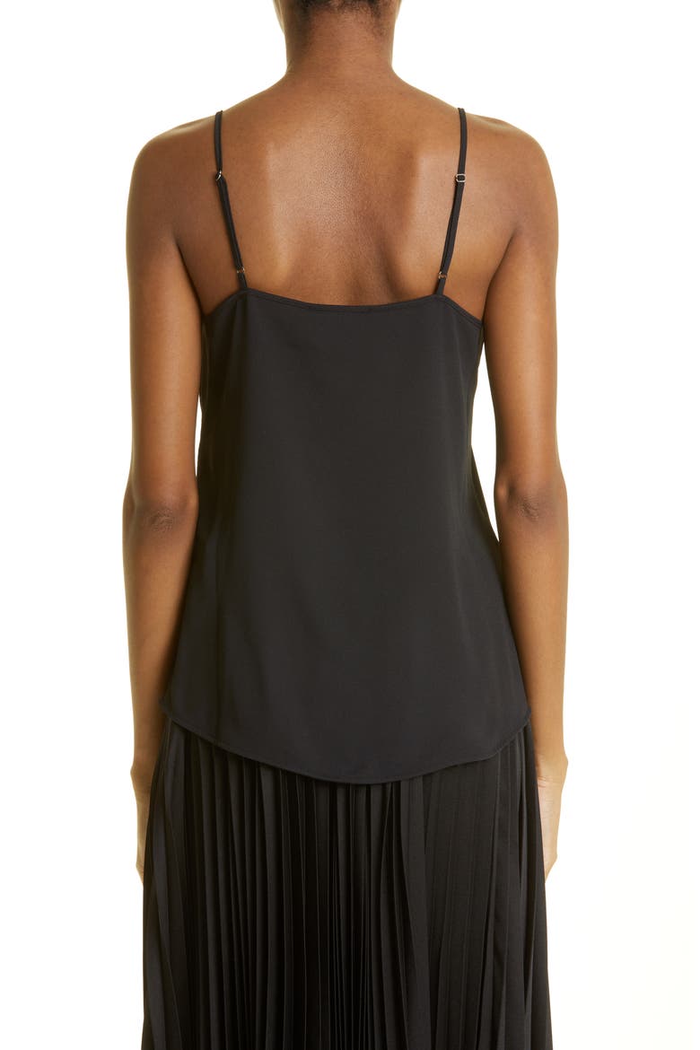 Beaded V-Neck Satin Camisole, Alternate, color, NERO