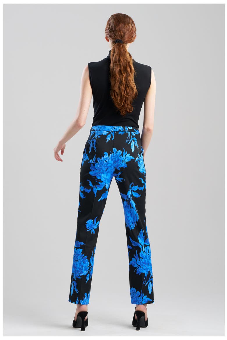 Miyako - Printed Cotton Chino Straight Leg Pants, Alternate, color, BLUE W/ BLACK