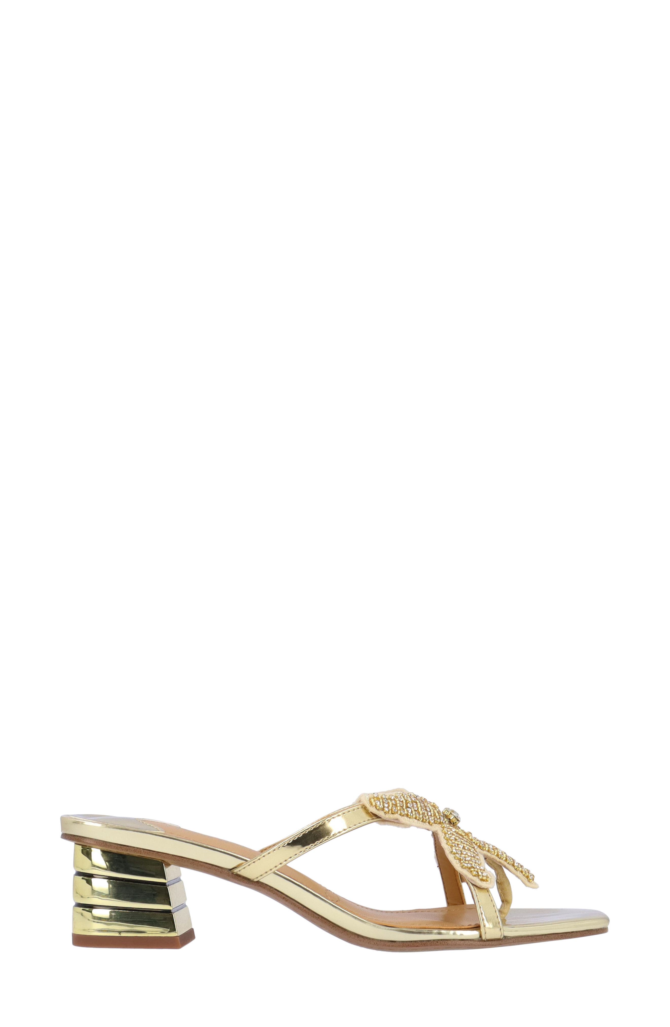 J. Reneé Sunstar Appliqué Sandal, Alternate, color, Gold/ Natural