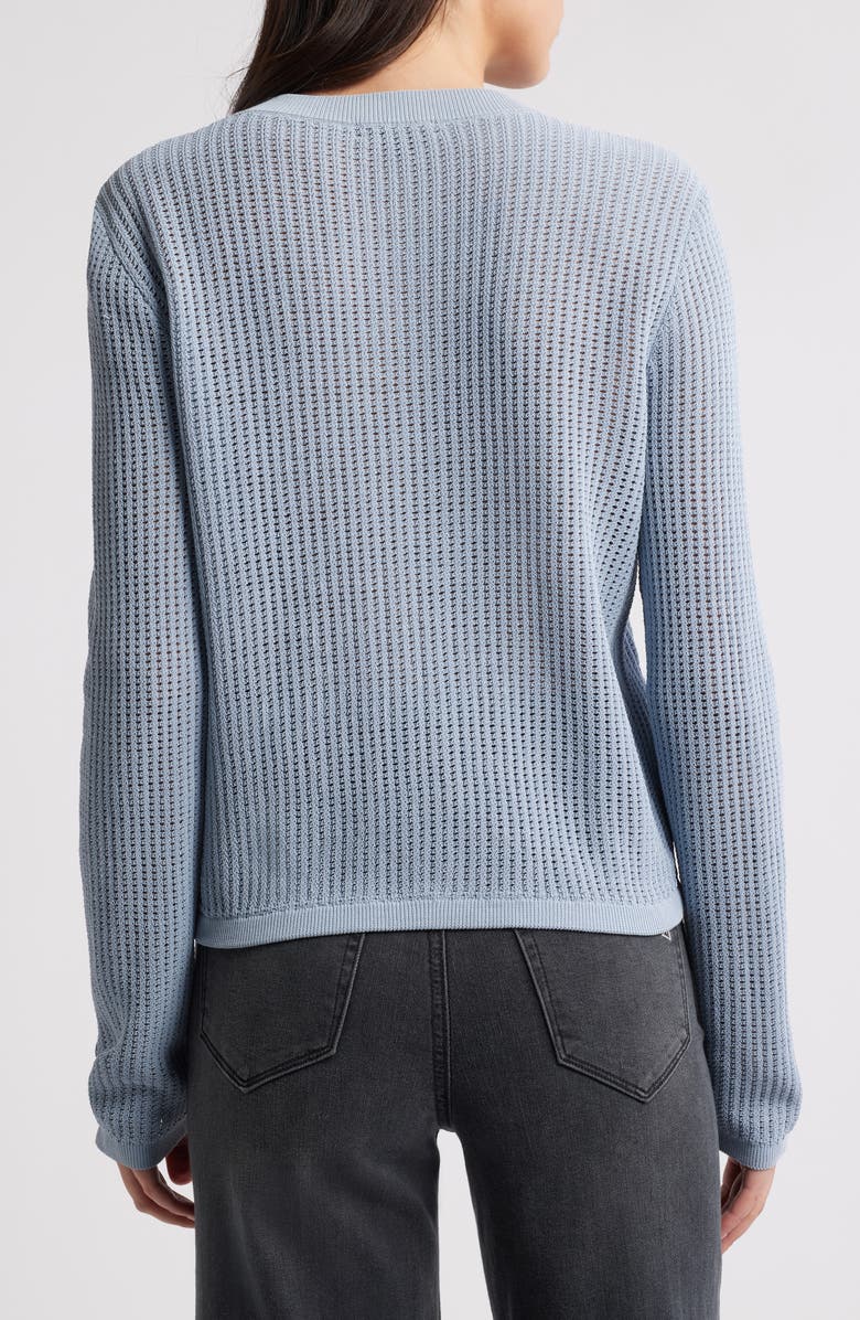 rag & bone Viola Open Stitch Cardigan, Alternate, color, Ltblue