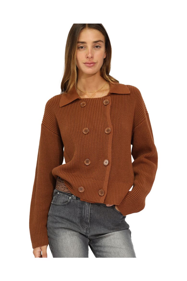 Make It With You Buttoned Cardi Jacket, Alternate, color, Dark brown