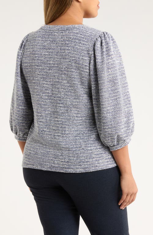 Ak Anne Klein Balloon Sleeve Top In Gray