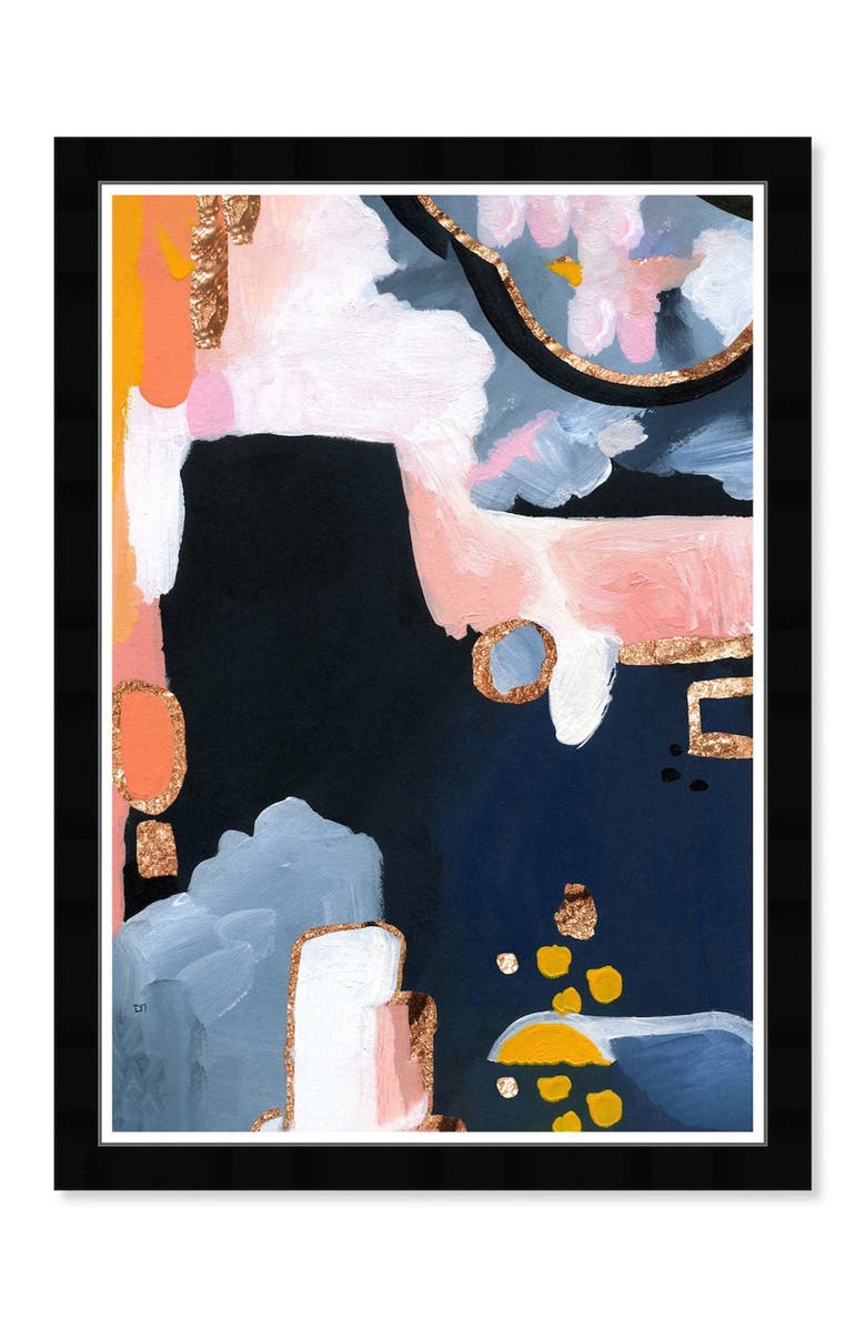 Wynwood Studio Copper Seas Blue Abstract Framed Wall Art, Main, color, 