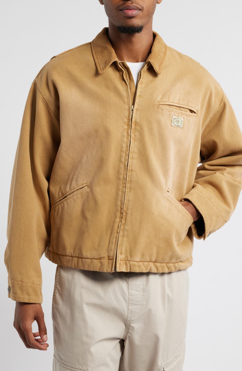 Museum of Peace & Quiet Wordmark Oversize Cotton Canvas Work Jacket, Alternate, color, 