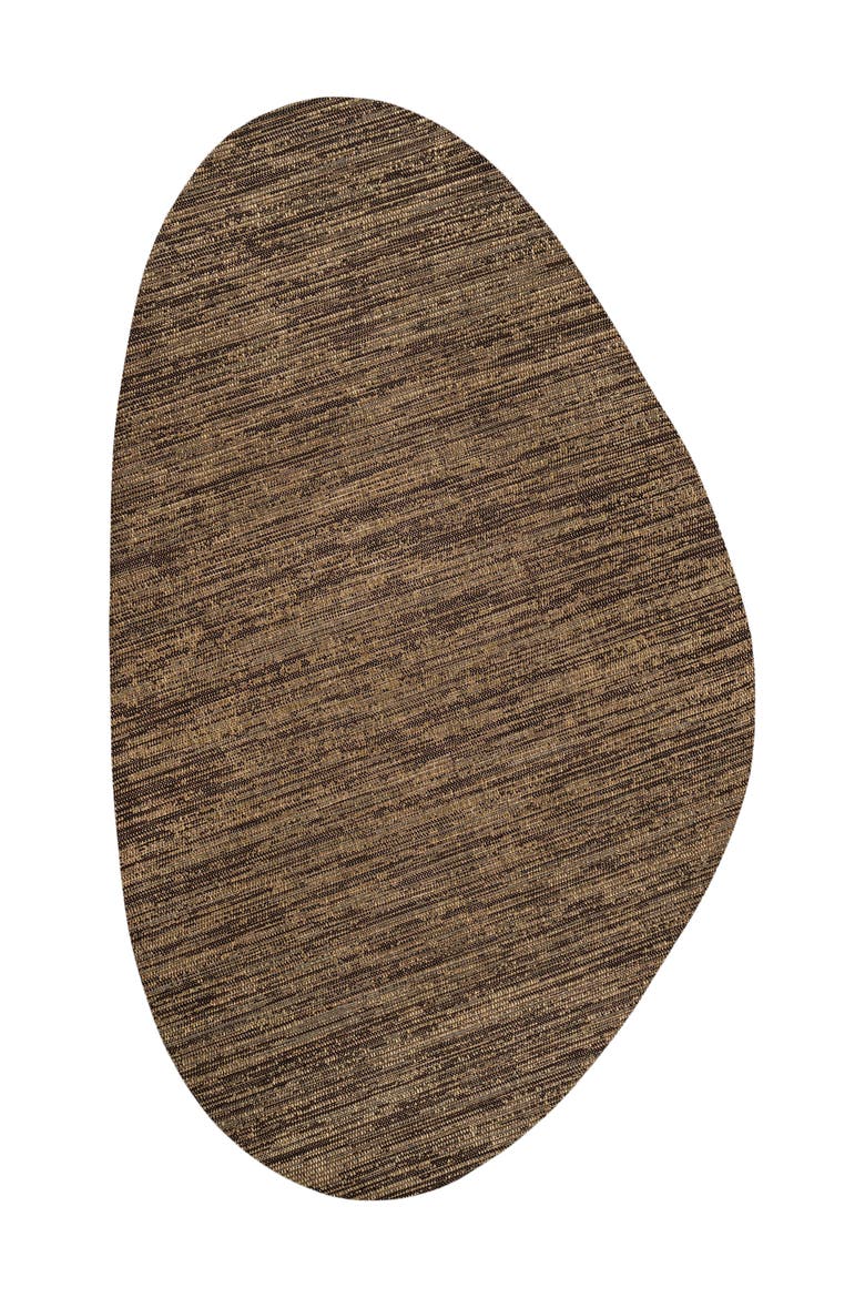 Callan Modern Rustic Abstract Indoor/Outdoor Shaped Area Rug, Alternate, color, Brown/Black