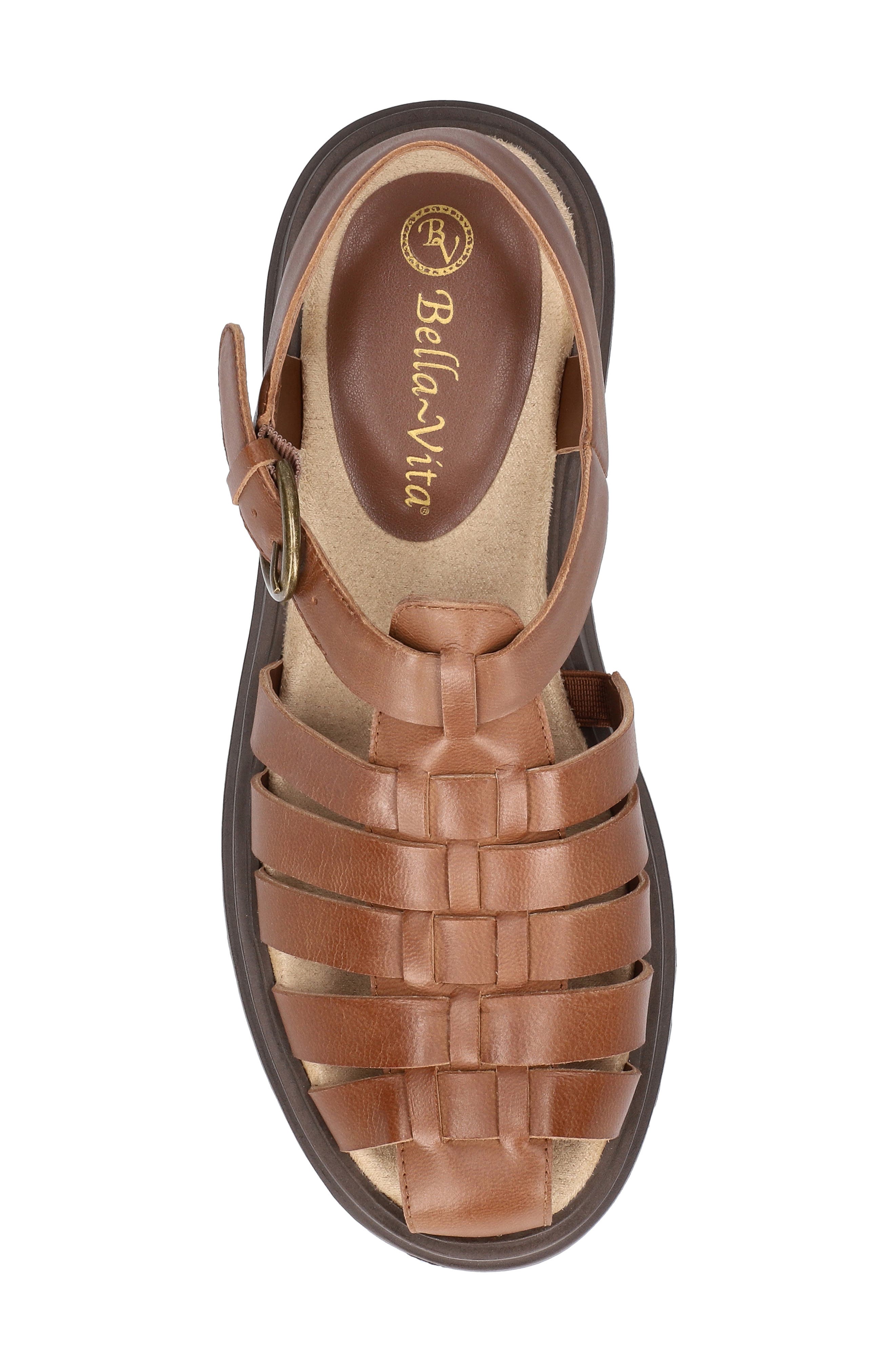 Sinclaire Fisherman Sandal, Alternate, color, CAMEL BURNISHED LEATHER