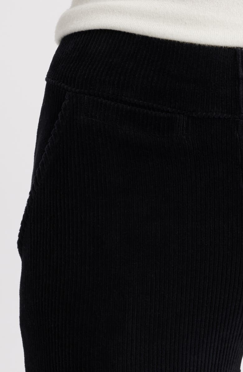 Hue High Waist Corded Knit Straight Leg Pants, Alternate, color, Black