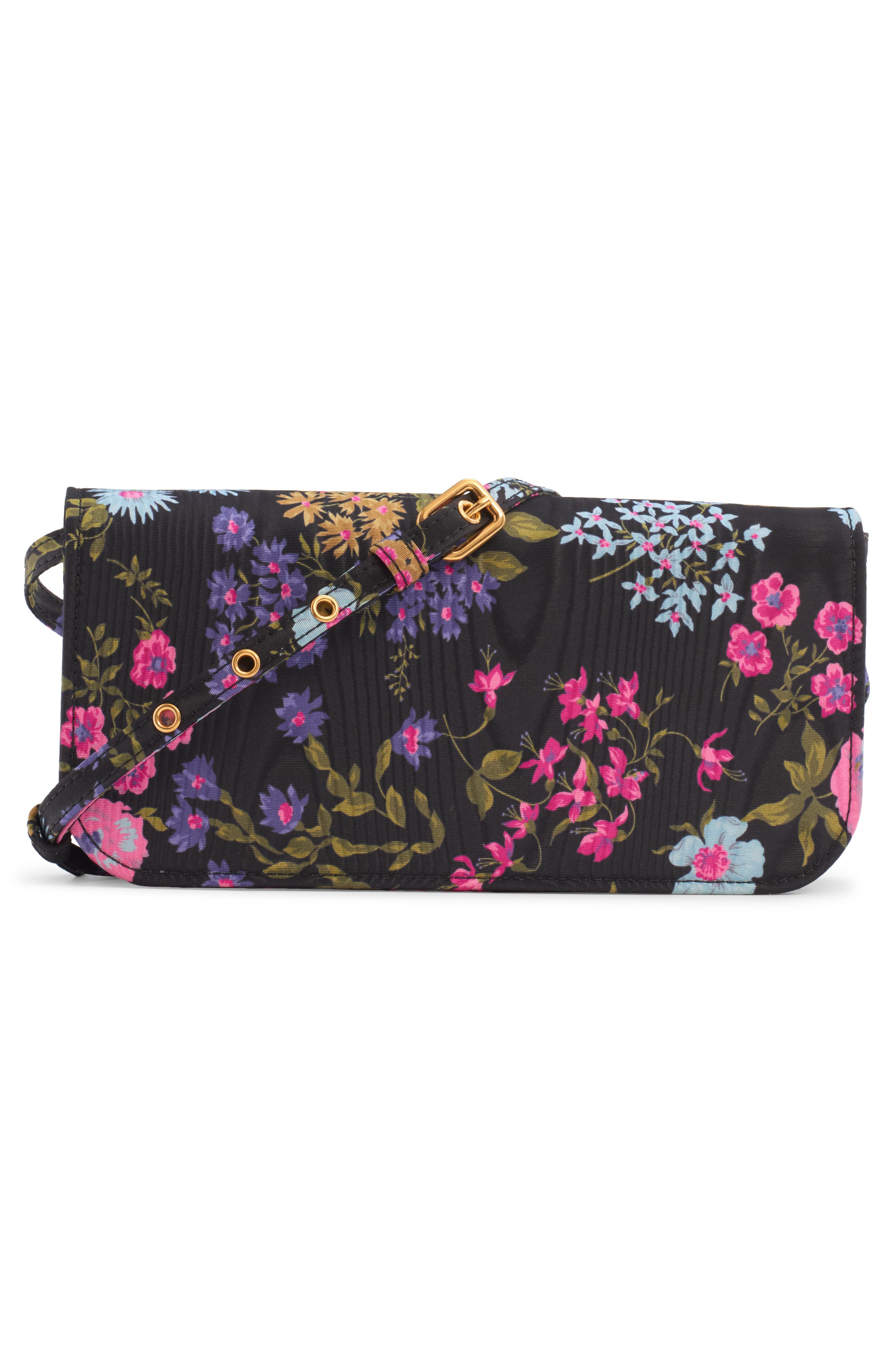 Valentino Garavani Locò Jewel Floral Moiré Clutch, Alternate, color, 