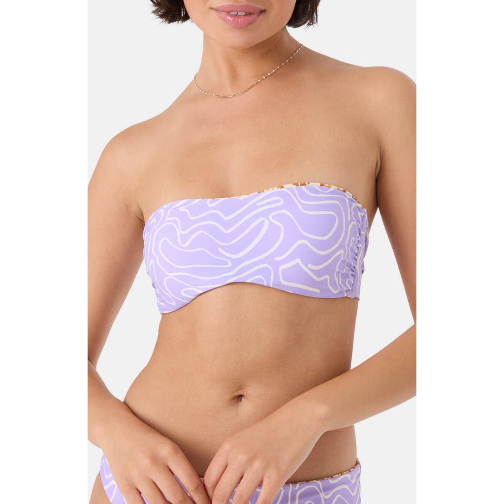 Roxy Sunshine State Of Mind Reversible Bandeau Bikini Top In Purple