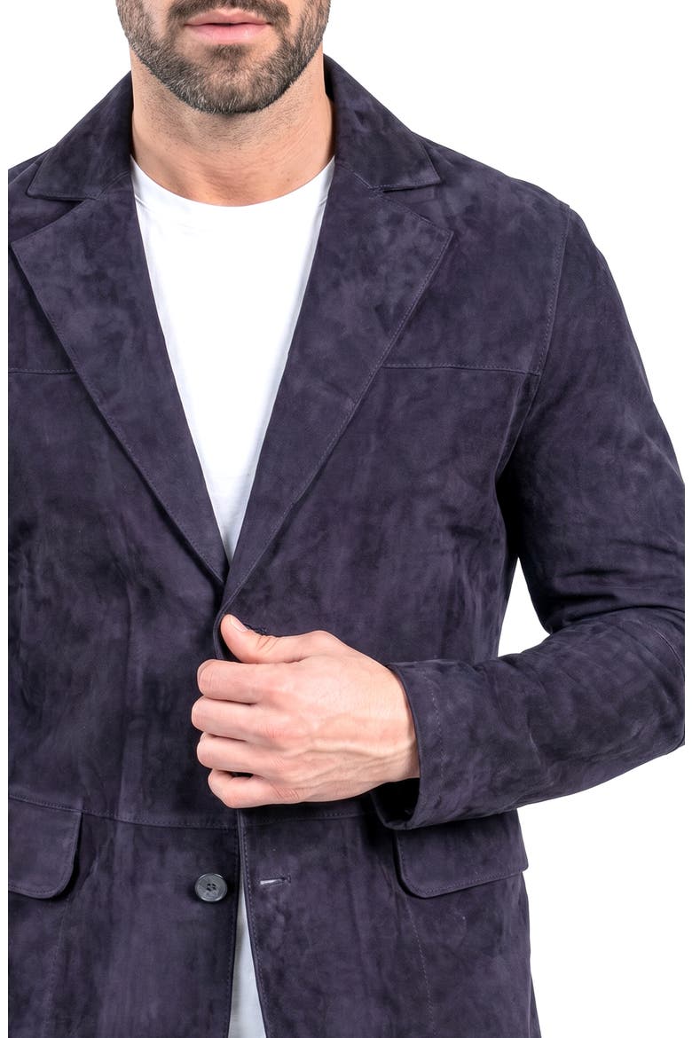 Lambskin Suede Jacket, Alternate, color, BLUE