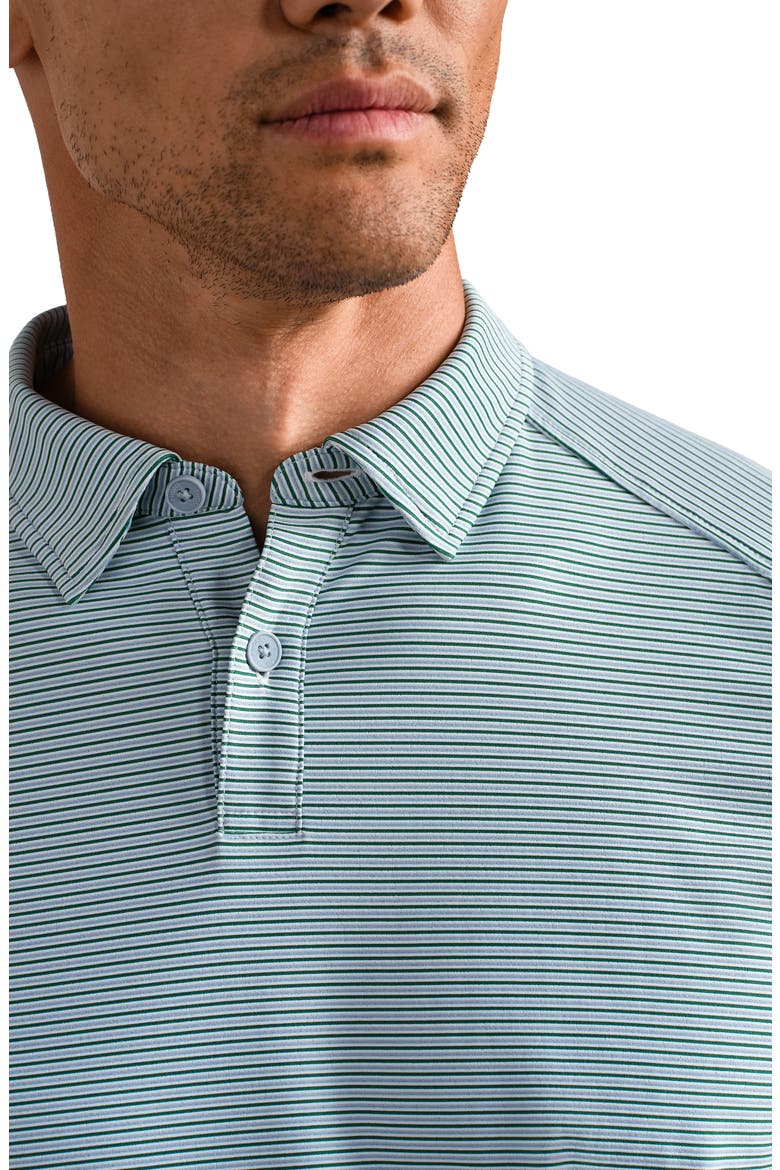 Commuter Stripe Performance Polo, Alternate, color, FERN GREEN STRIPE