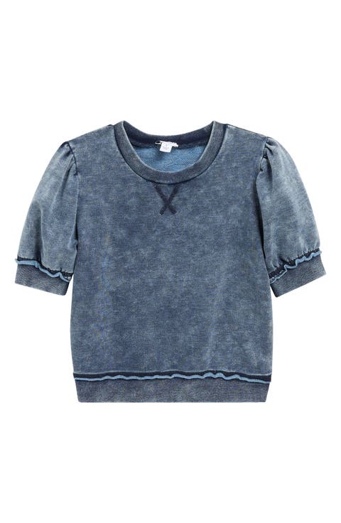 Kids' Washed Puff Sleeve Top (Big Kid)
