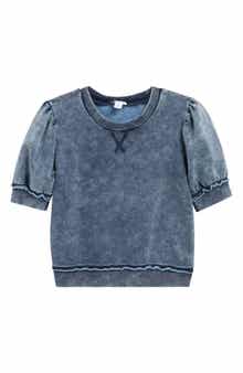 Splendid Kids' Washed Puff Sleeve Top