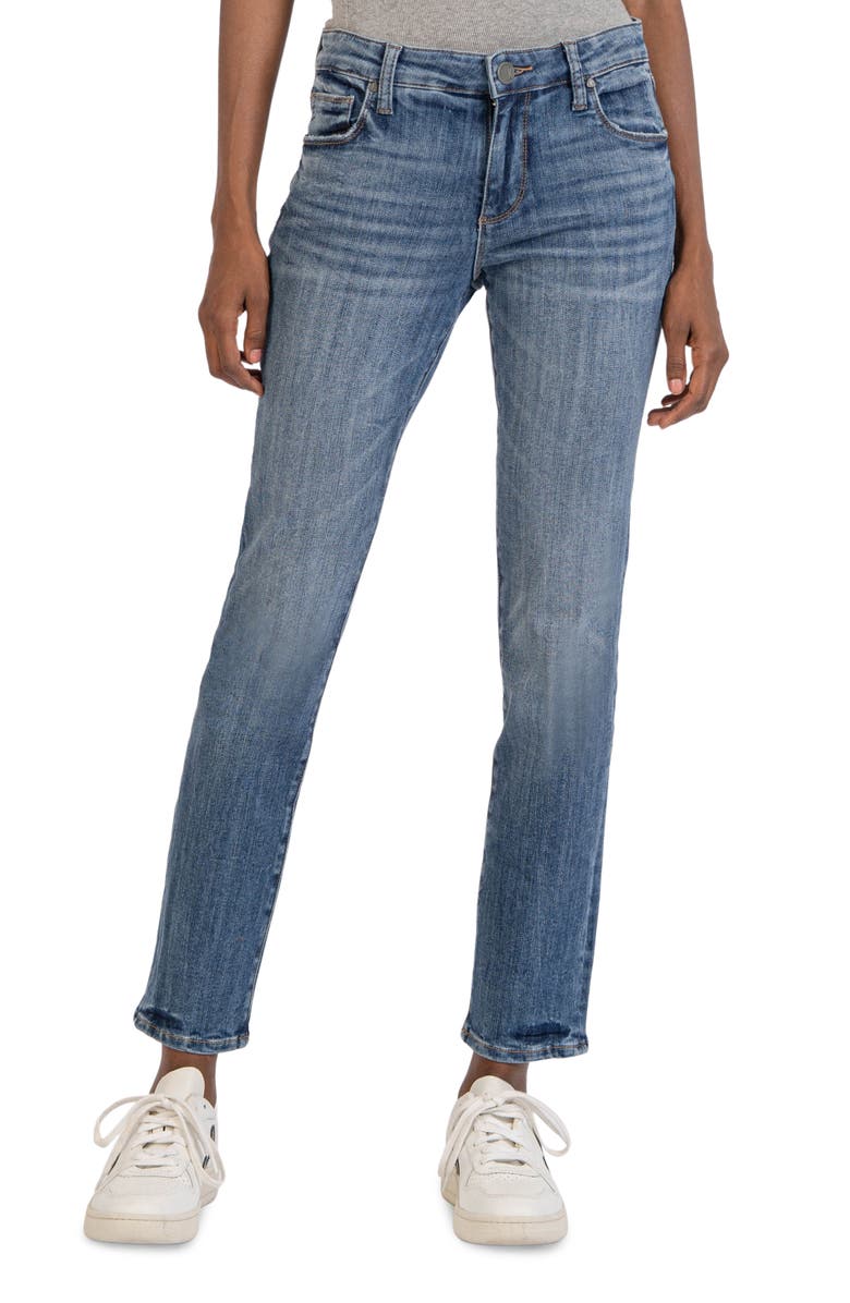 KUT from the Kloth Reese High Waist Ankle Slim Straight Leg Jeans, Main, color, 