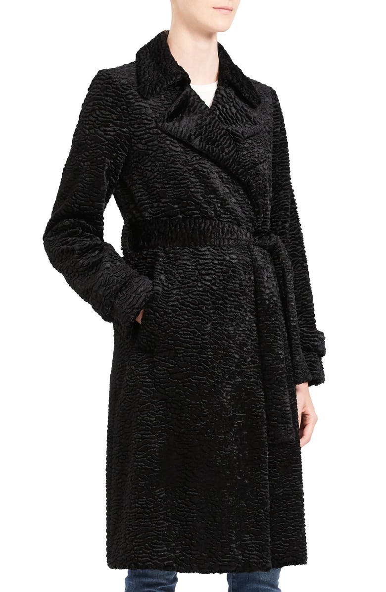 Theory Faux Fur Coat, Alternate, color, 