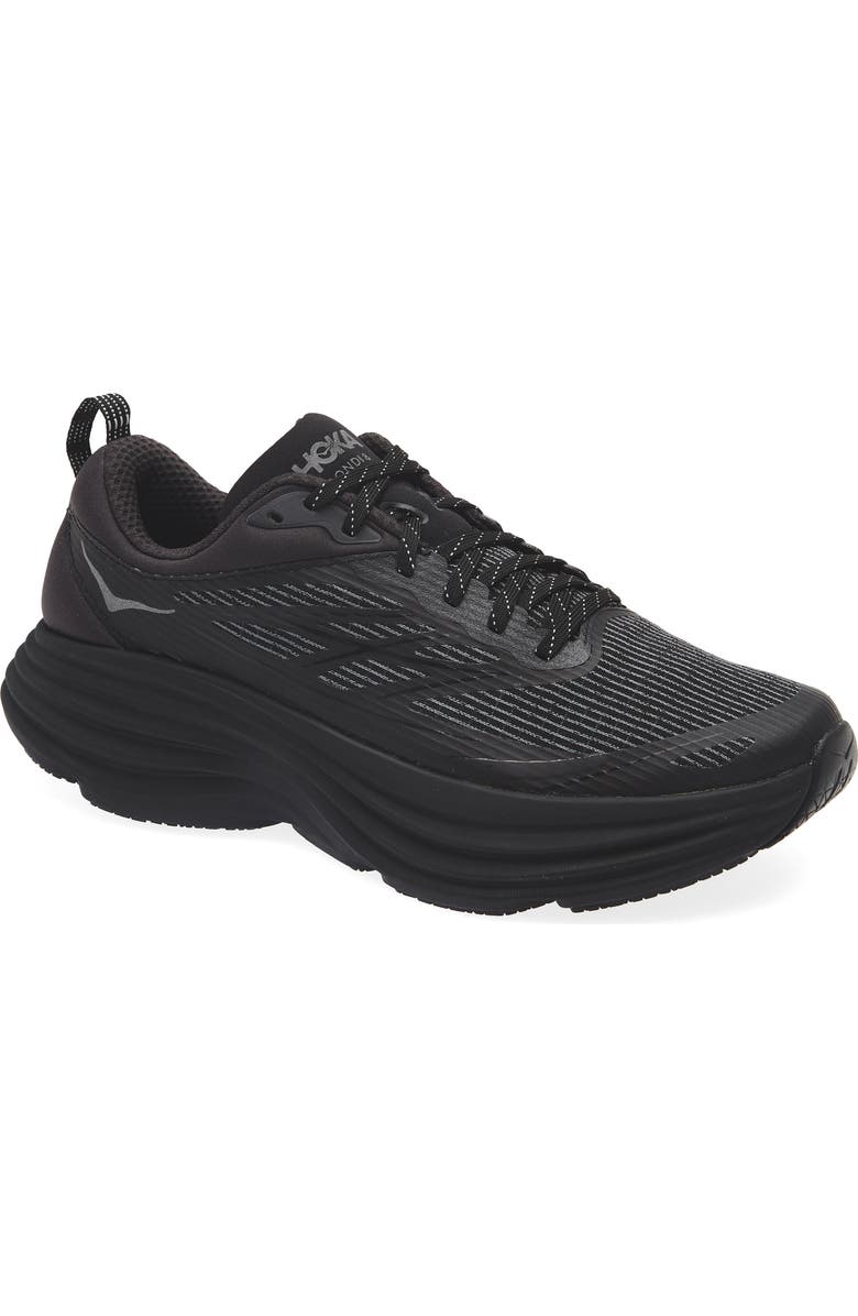 HOKA Bondi 8 Caged Sneaker, Main, color, Black / Black